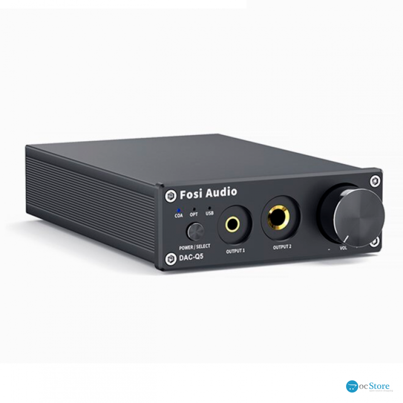 Конвертер звуку SPDIF/Coaxial на RCA/3.5/6.35 Fosi Audio DAC-Q5 black