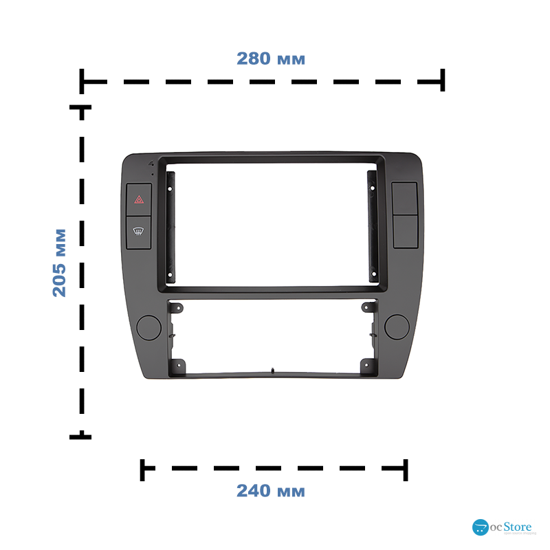 Переходная рамка Volkswagen Passat B5 1996-2005 (7445) 9"