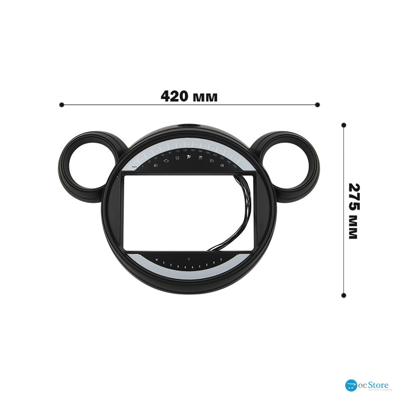 Штатный комплект переходная рамка BMW Mini 2010-2016 (1234-321) 9" + адаптер питания