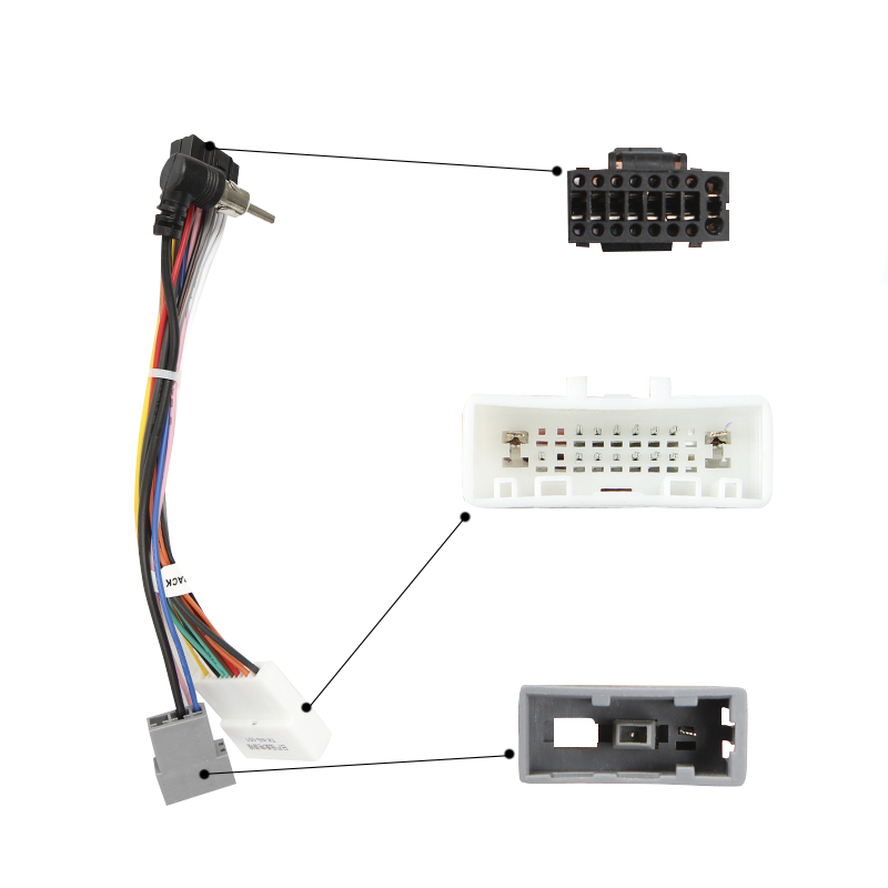 Переходной штатный комплект с проводкой HEVXM Nissan Note 2005-2013 9" + адаптер