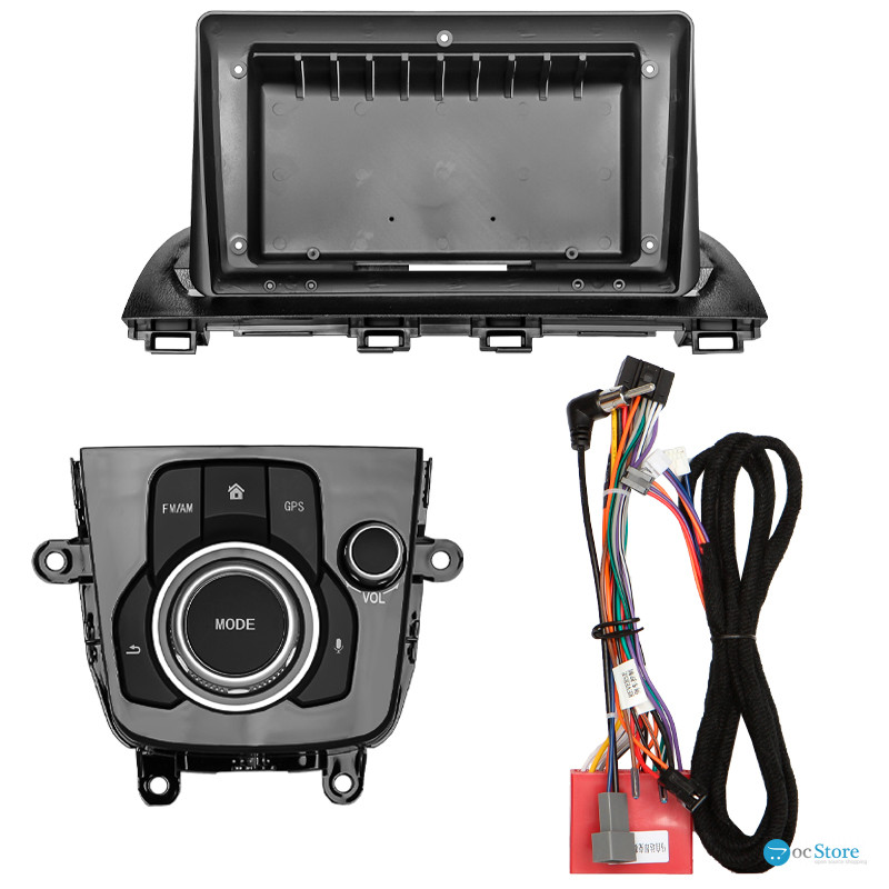 Переходной штатный комплект с проводкой Mazda 3 Alexa 2014-2019 (7187) 9" + подключение с CANBUS