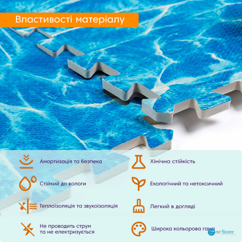 Підлога пазл - модульне підлогове покриття 600x600x10мм Океан (МР5) SW-00000141