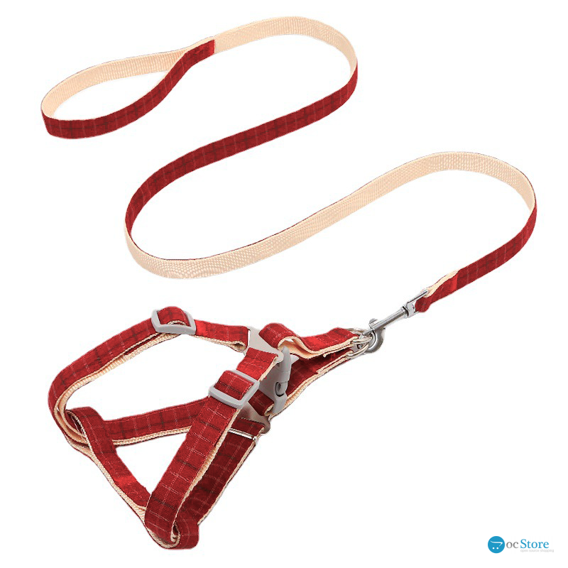 Шлея для собак с поводком Pipitao 165510 Cage Red 2*120 cm