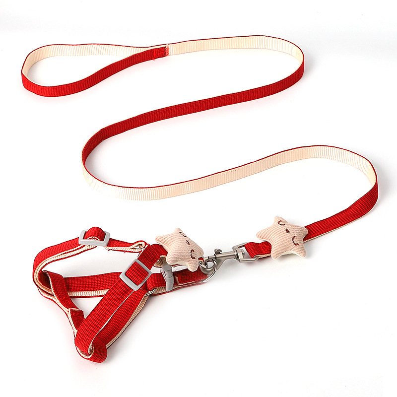 Шлея для собак или кошек с поводком Taotaopets 1710118 Red (1.0 cm)