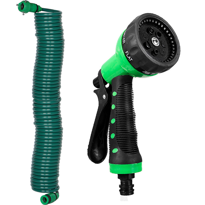 Набор поливочный шланг BlueBird BB-1208 на катушке пистолет с распылителем 7-ми режимный 15 м