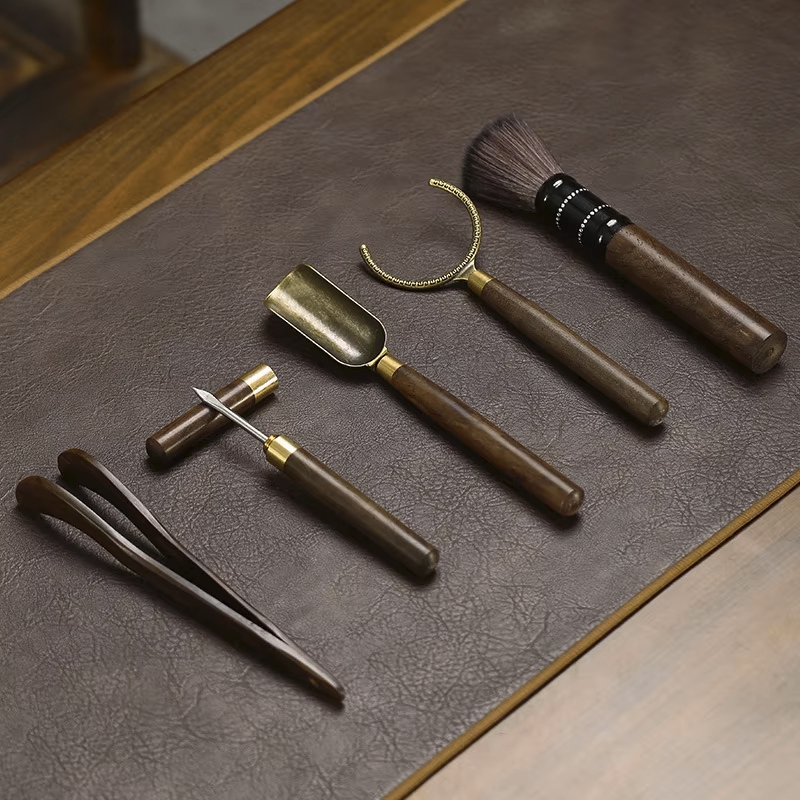 Набор инструментов XKXTJ020 для чайной церемонии 5 предметов нож для пуэра кисточка лопатка держатель щипцы Ваншань