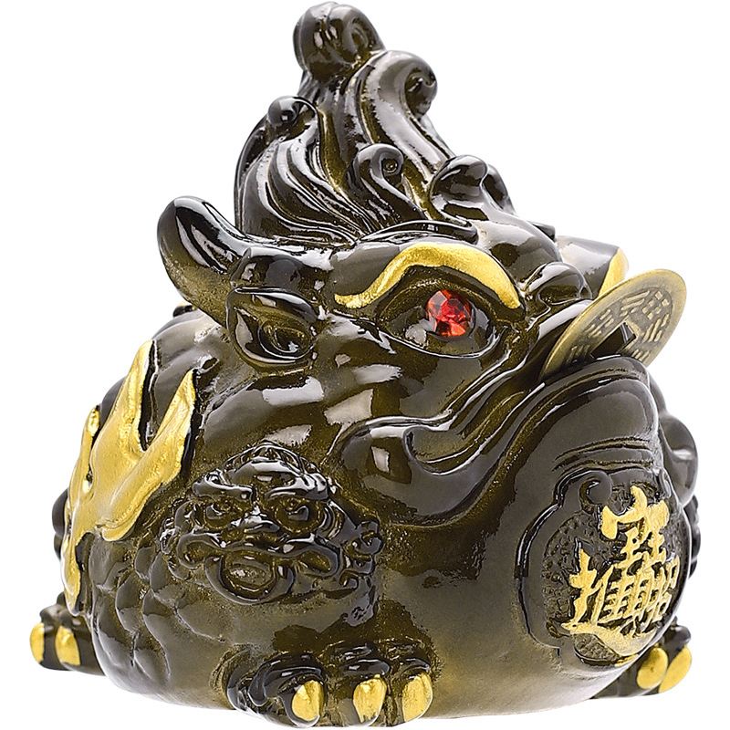Фигурка для чайной церемонии ZBY-2407302 Жаба с монеткой меняющая цвет от горячей воды Gold