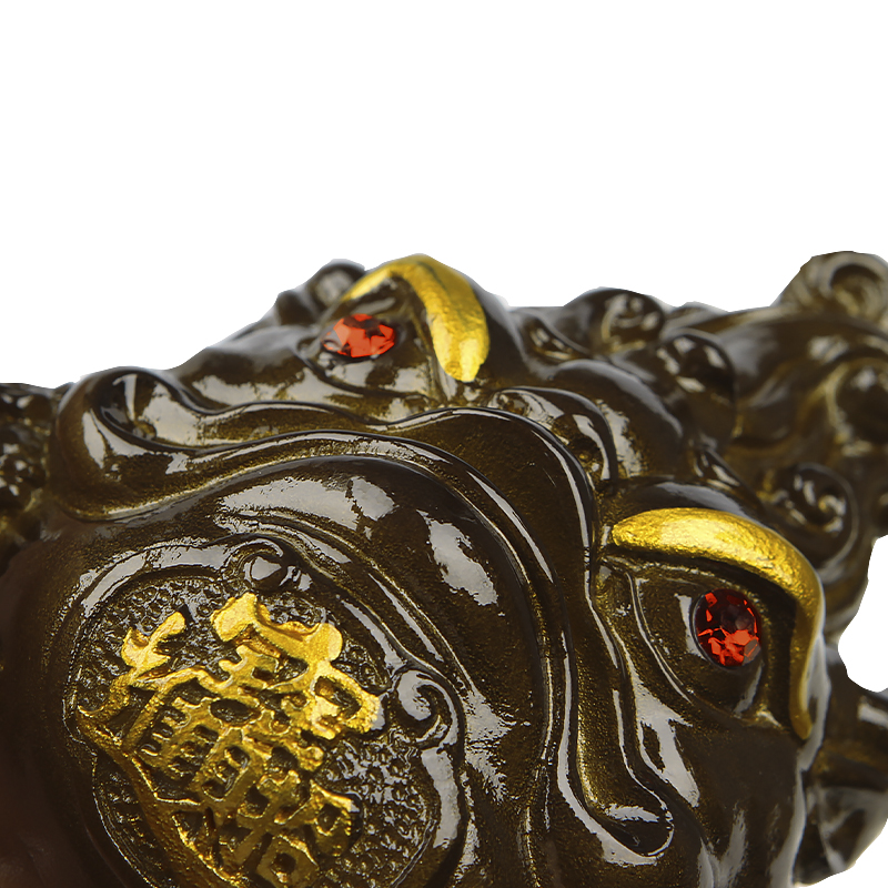 Фигурка для чайной церемонии ZBY-2407302 Жаба с монеткой меняющая цвет от горячей воды Gold