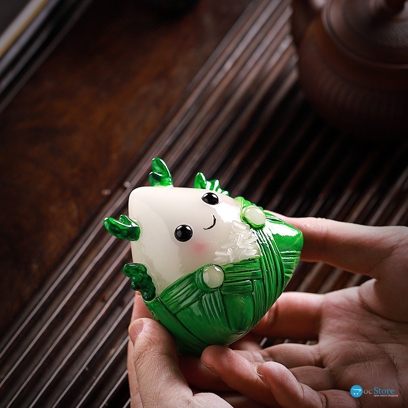 Фигурка для чайной церемонии Дракон Zongzi YY2405001606 меняющий цвет от горячей воды