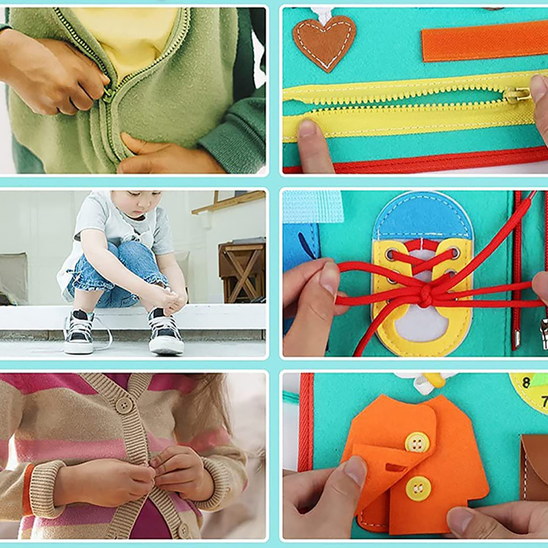 Детская развивающая сумочка 545L бизиборд монтессори-игрушка для малышей розвивающая моторику и сенсорику Light Blue