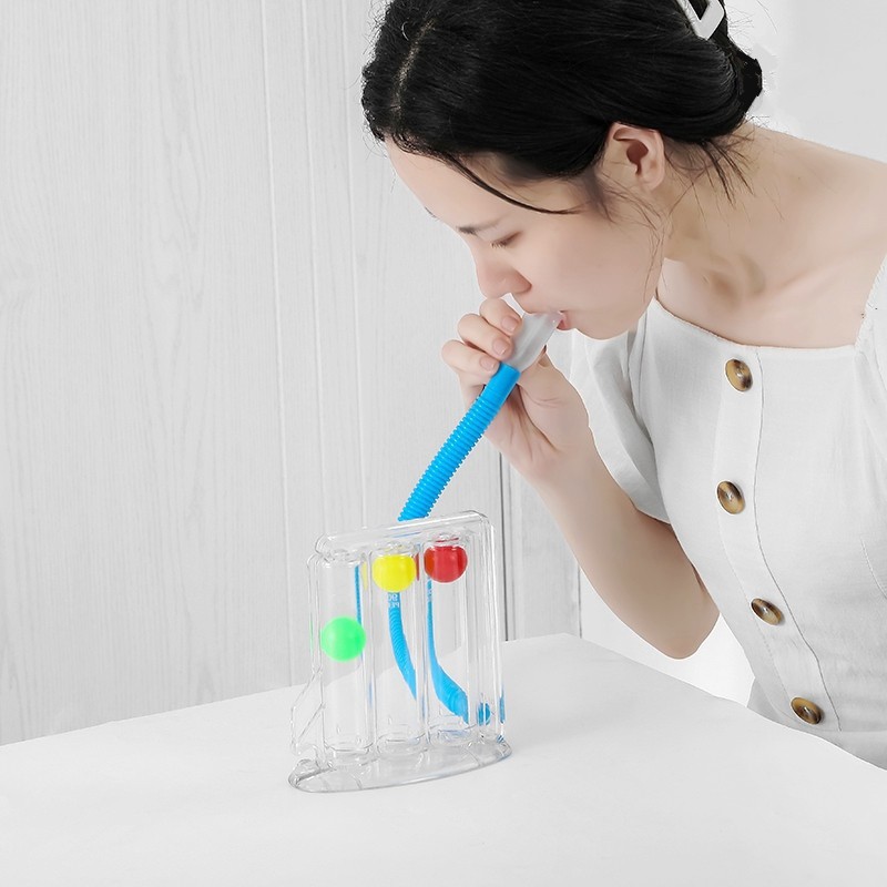 Дыхательный тренажер TRI-BALL для дыхательных упражнений для реабилитации спирометр