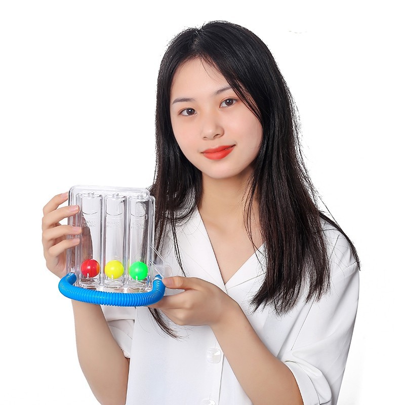 Дыхательный тренажер TRI-BALL для дыхательных упражнений для реабилитации спирометр