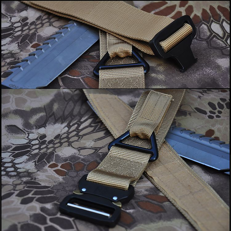 Ремень тактический нейлоновый Han-Wild с пряжкой Cobra 3,8 см Khaki