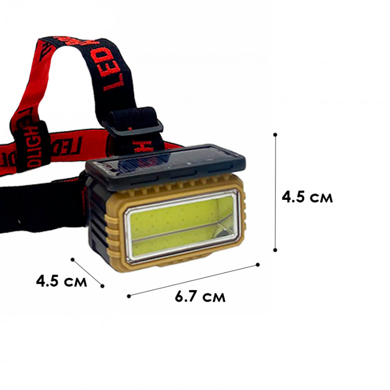 Налобный фонарь X-Balog BL-LY-807 фонарик с солнечной батареей