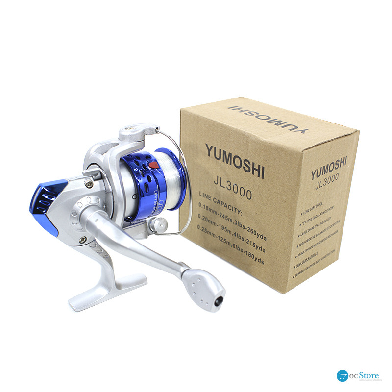 Катушка безынерционная Yumoshi JL3000 с леской Silver-Blue