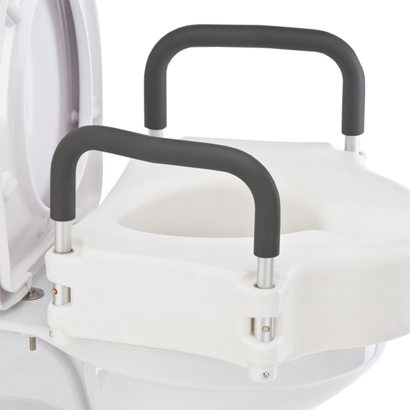 Туалетное сиденье-надставка QC-M308 на унитаз с поручнями высокое с фиксатором