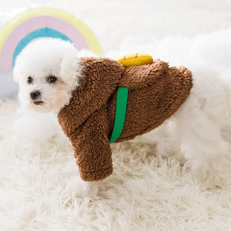 Свитер для собак и кошек Тедди 2011SXSL5932 с капюшоном утепленный Brown S