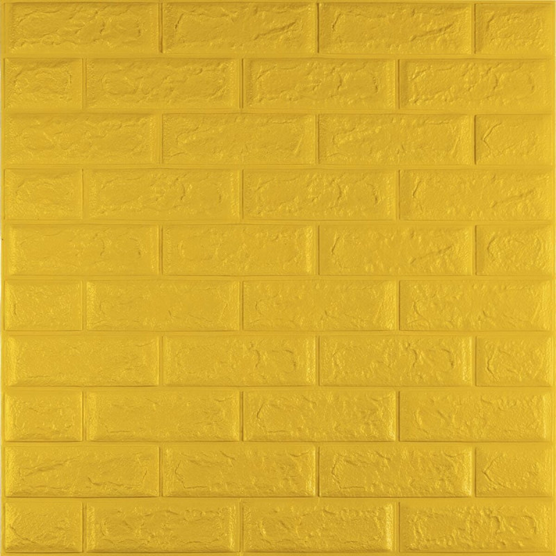 3D панель самоклеюча 700х770х5мм цегла Жовтий (010-5) SW-00000146