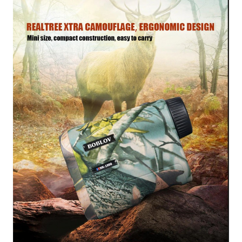 Професійний водонепроникний лазерний далекомір Boblov NK-1000 з вимірюванням кута та швидкості, дальність до 1000 метрів.