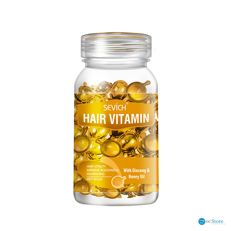 Витаминные капсулы для волос Sevich Hair Vitamin с женьшенем и экстрактом меда для питания ломких волос 30 шт оранжевые