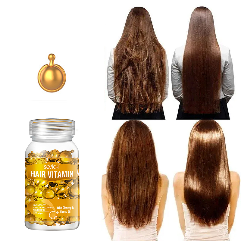 Витаминные капсулы для волос Sevich Hair Vitamin с женьшенем и экстрактом меда для питания ломких волос 30 шт оранжевые