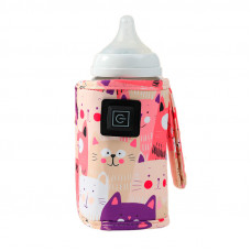 Портативный подогреватель AQW5G Cats для детской бутылочки USB 3 режима Pink