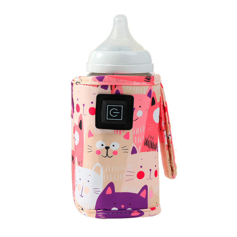 Портативный подогреватель AQW5G Cats для детской бутылочки USB 3 режима Pink