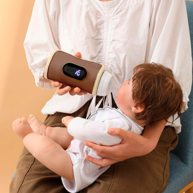 Портативный подогреватель N-025 для детской бутылочки USB цифровой дисплей Coffee