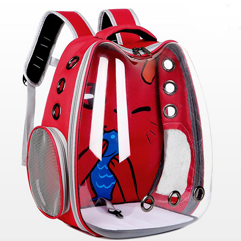 Рюкзак-переноска для кошек Taotaopets 2024 Panoramic Cats 36*26*48 cm Red