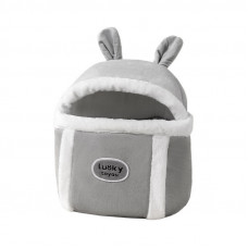 Рюкзак-переноска для кошек 2308SXMJ2582HA10 Кролик утепленный с карманом для рук Gray S