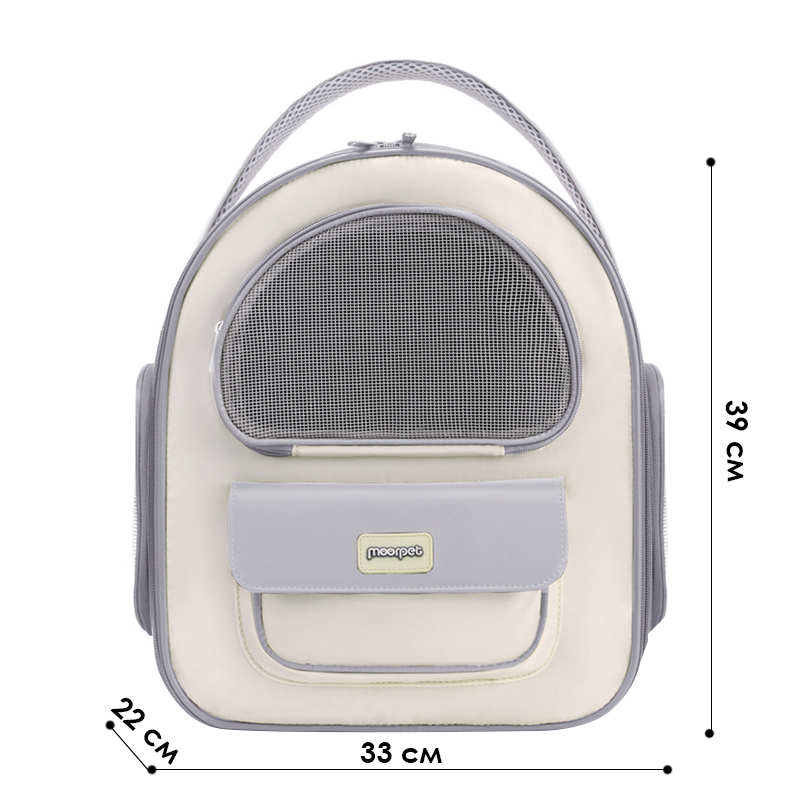 Рюкзак-переноска для животных кошек и собак Moorpet 242210 33*34*22 см Gray