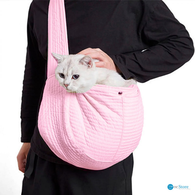 Слинг-переноска для котов и собак SY-2022-0502 Pink L (43*11*29 см)