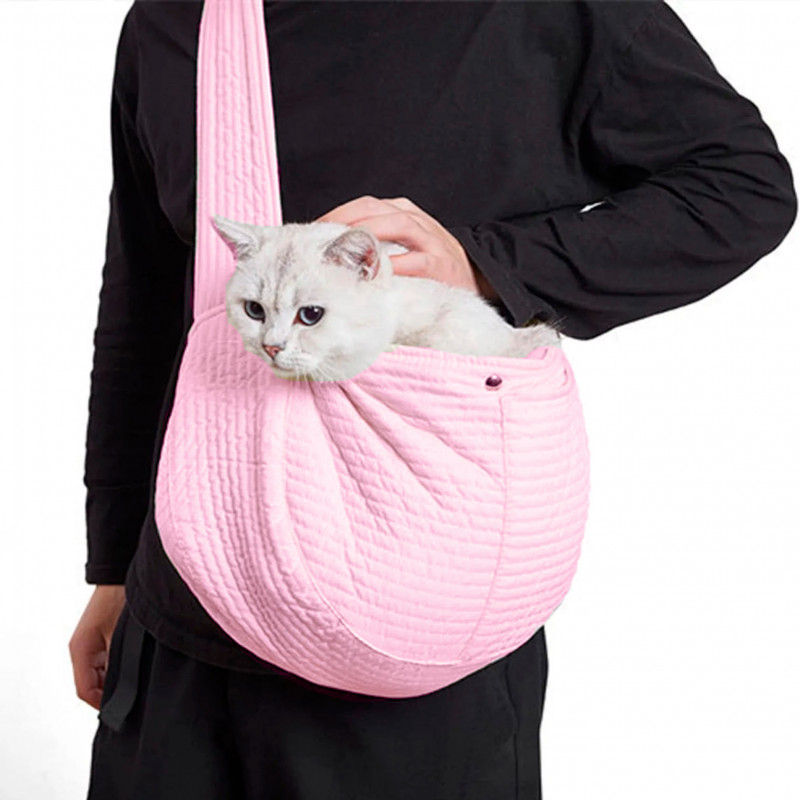 Слинг-переноска для котов и собак SY-2022-0502 Pink M (40*11*26 см)