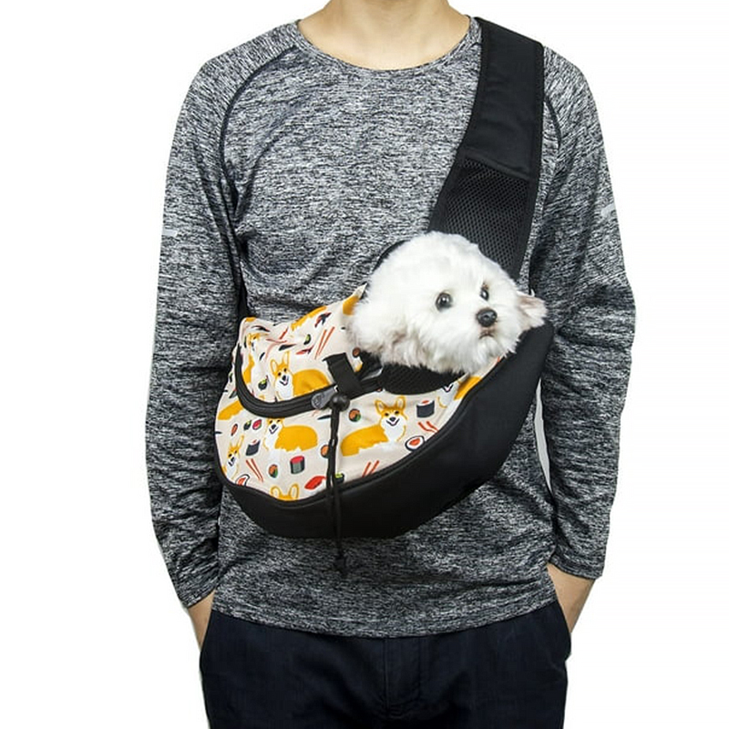 Слинг-переноска для котов и собак SY-2022-1024-93 Beige Corgi dog S (40*10*22 см)