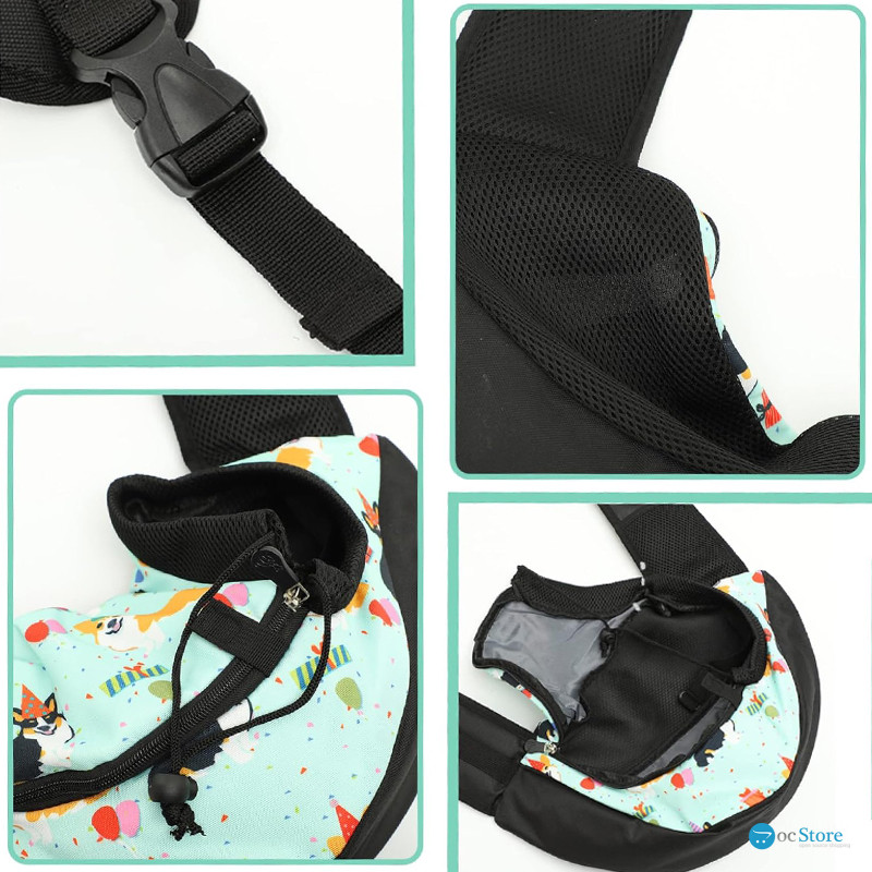 Слинг-переноска для котов и собак SY-2022-1024-93 Green Corgi dog L (47*14*29 см)