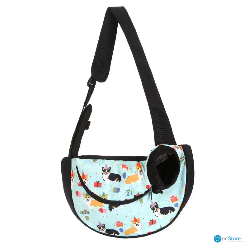 Слинг-переноска для котов и собак SY-2022-1024-93 Green Corgi dog S (40*10*22 см)