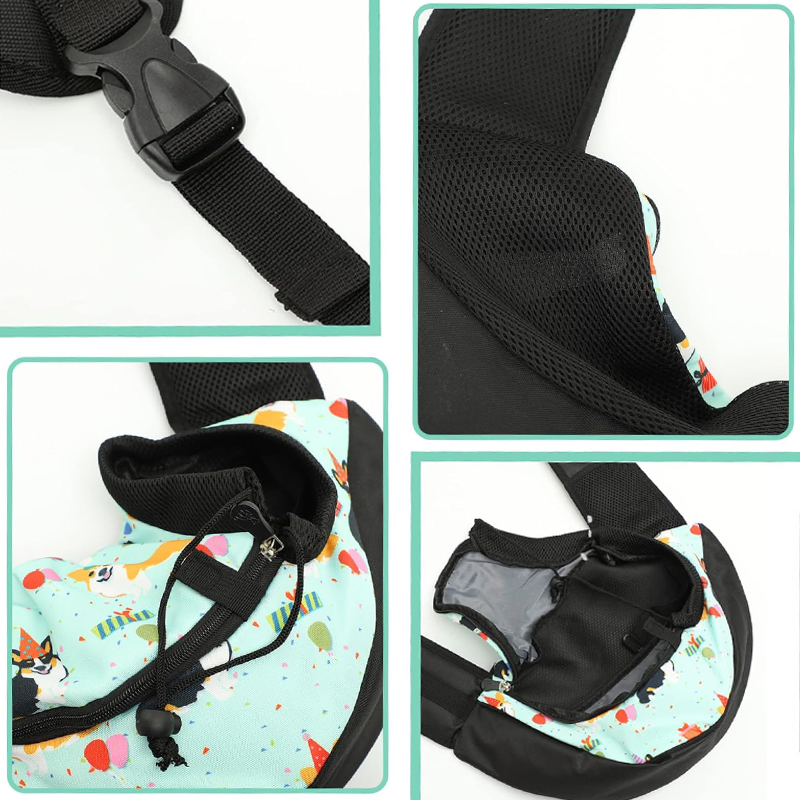 Слинг-переноска для котов и собак SY-2022-1024-93 Green Corgi dog S (40*10*22 см)