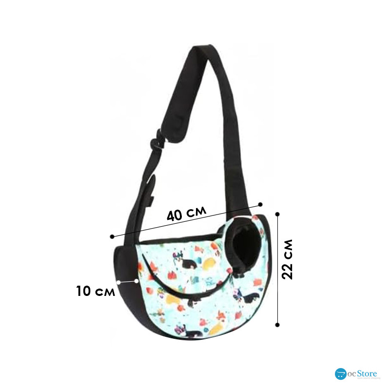 Слинг-переноска для котов и собак SY-2022-1024-93 Green Corgi dog S (40*10*22 см)