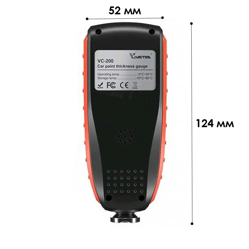 Толщиномер VDIAGTOOL VC-200 определяет толщину ЛКП до 1500 мкм автоматически распознает тип подложки железо алюминий