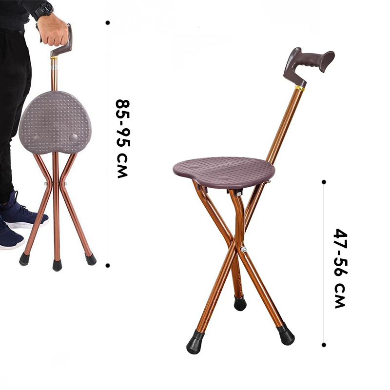 Трость табурет STZY-GD04 алюминиевый на триноге с раскладным стульчиком не регулируется