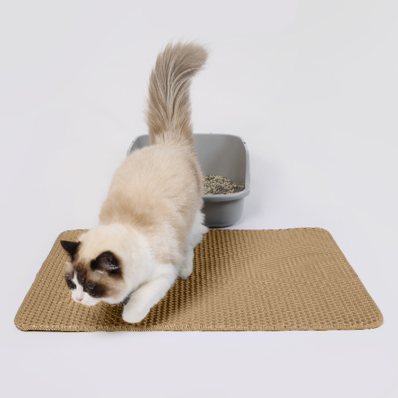 Двухслойный коврик для кошачьего туалета с песочным фильтром DT856 нескользящий Sand 40*50