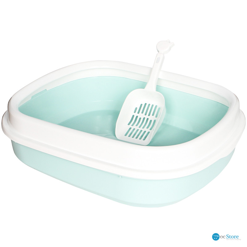 Туалет лоток для кошек с лопаткой Taotaopets 225501 46*38*13 см Blue