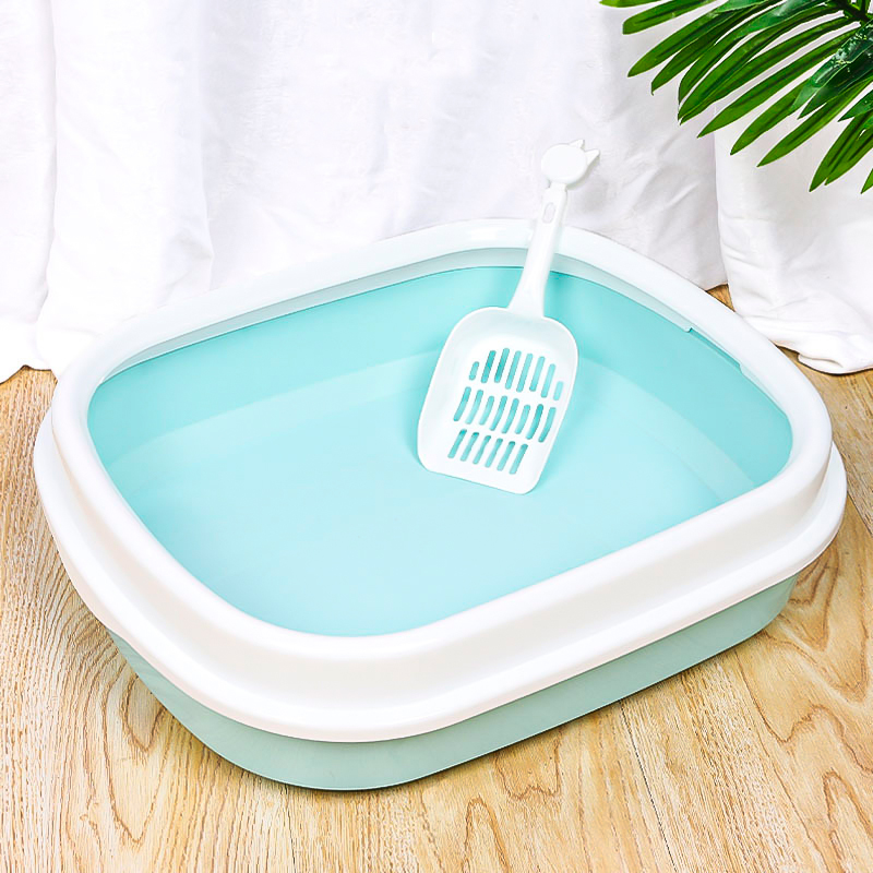 Туалет лоток для кошек с лопаткой Taotaopets 225501 46*38*13 см Blue