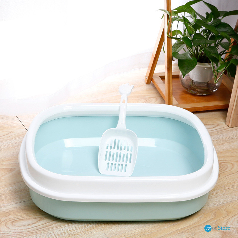 Туалет лоток для кошек с лопаткой Taotaopets 225501 46*38*13 см Blue