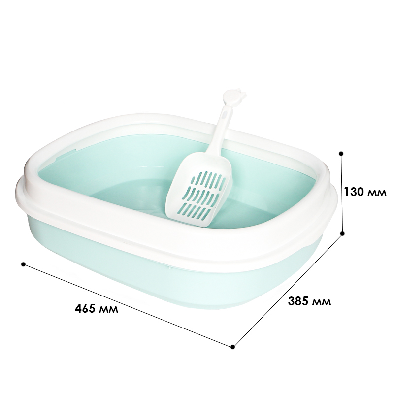 Туалет лоток для кошек с лопаткой Taotaopets 225501 46*38*13 см Blue