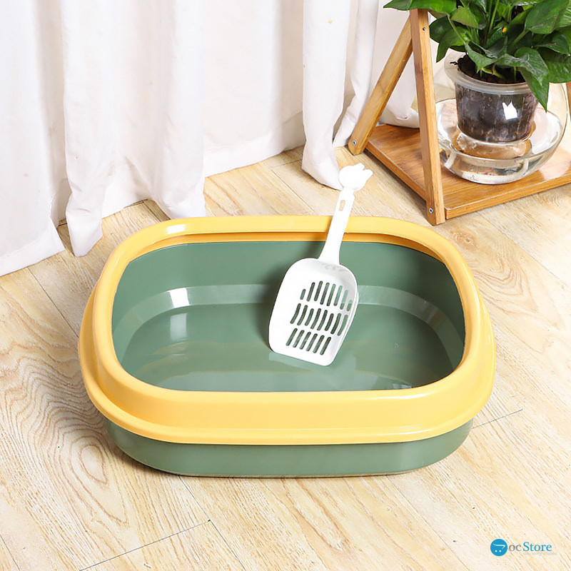 Туалет лоток для кошек с лопаткой Taotaopets 225501 46*38*13 см Green
