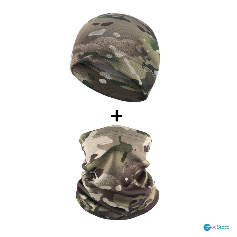 Комплект шапка-баф флисовая JY-139 Camouflage CP