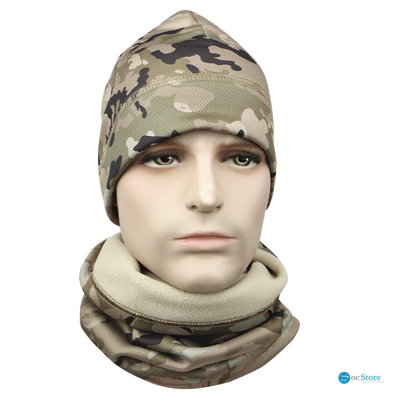 Комплект шапка-баф флисовая JY-139 Camouflage CP