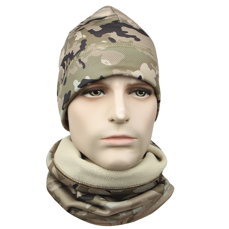 Комплект шапка-баф флисовая JY-139 Camouflage CP