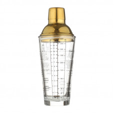 Шейкер для коктейлей KM-40G стеклянный 400 мл Gold